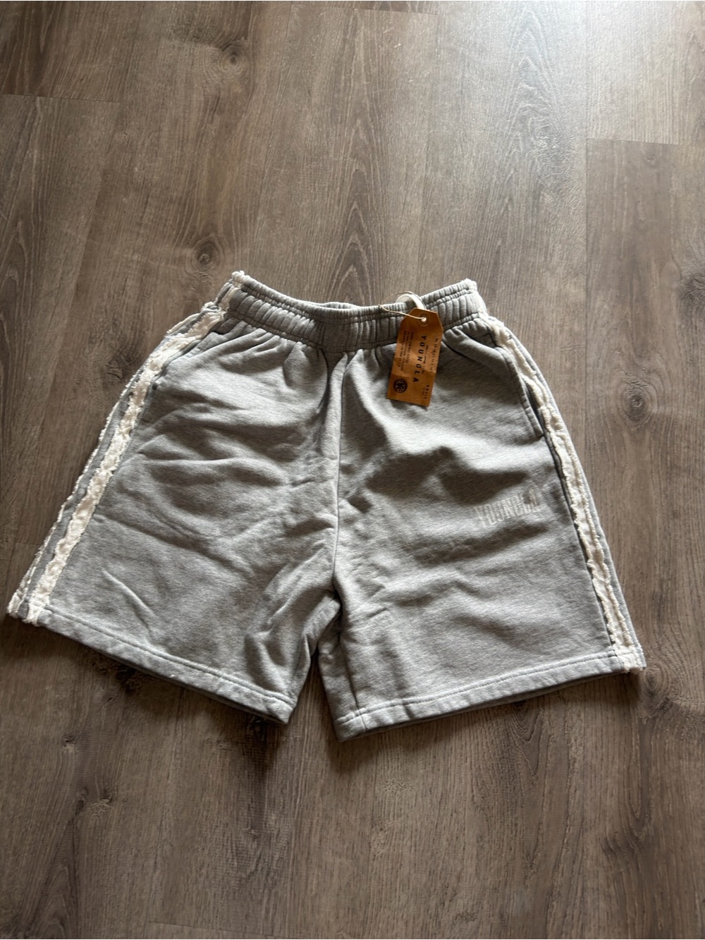 YoungLA Light Gray Athletic Drawstring Sweat Shorts